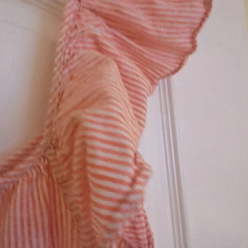 Striped Ruffle Sleeve Top Orange Joe Fresh Size Large - Picture 5 of 7